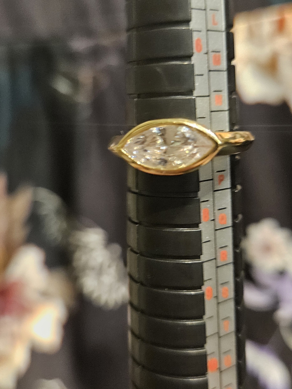 Gold Solitaire Crystal Bezel Ring - Gold Color